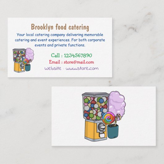 Candy Cartoon Illustration Visitenkarte (Vorne/Hinten)