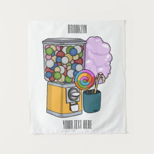Candy Cartoon Illustration Wandteppich