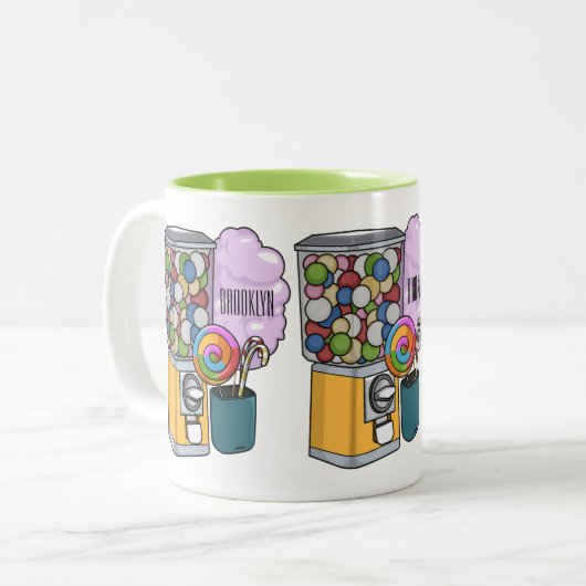 Candy Cartoon Illustration Zweifarbige Tasse (Vorderseite Links)