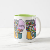 Candy Cartoon Illustration Zweifarbige Tasse (VorderseiteRechts)