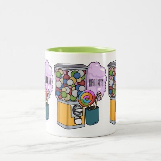 Candy Cartoon Illustration Zweifarbige Tasse (Mittel)