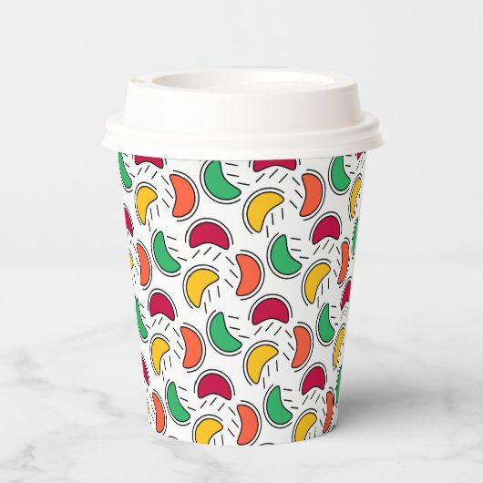 Candy Cartoon Pattern Pappbecher (Rückseite)
