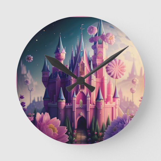 Candy Castle One Runde Wanduhr (Vorderseite)