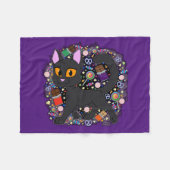 Candy Cat Fleecedecke (Vorderseite (Horizontal))