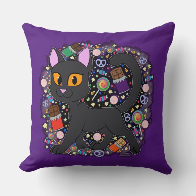 Candy Cat Throw Kissen (Vorderseite)