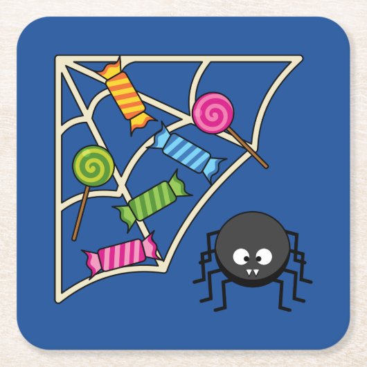 Candy Catcher Spider Rechteckiger Pappuntersetzer (Vorderseite)