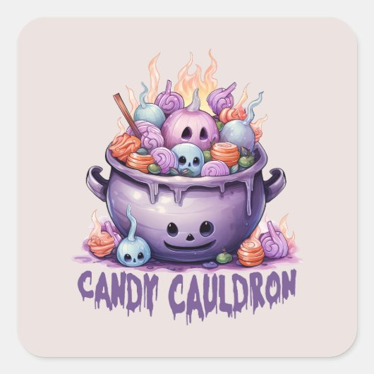 Candy Cauldron Quadratischer Aufkleber (Vorderseite)