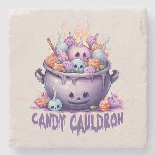 Candy Cauldron Steinuntersetzer (Vorderseite)