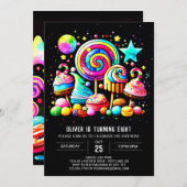 Candy Celebration Birthday Einladung (Vorne/Hinten)