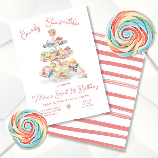Candy Charcuterie Tiered Tray Geburtstagsparty Einladung