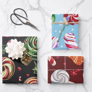 Candy Christmas Sweet Holiday Geschenkpapier Set