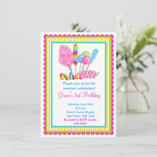 Candy Circus Einladungen (Stehend Vorderseite)