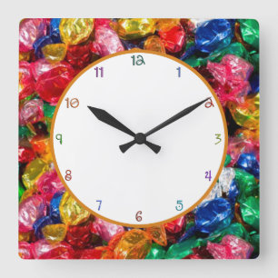 Candy Clock Quadratische Wanduhr