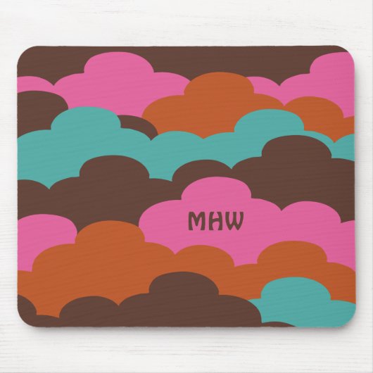 Candy Clouds benutzerdefiniertes Monogramm-Mousepa Mousepad (Vorne)