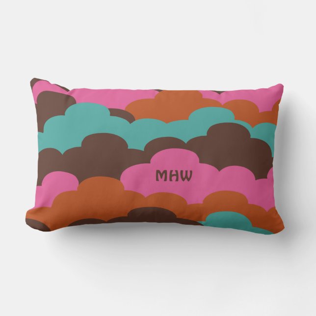 Candy Clouds kundenspezifische Monogramm-Kopfkisse Lendenkissen (Vorderseite)