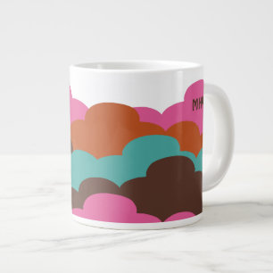Candy Clouds kundenspezifische Monogramm-Tasse Jumbo-Tasse