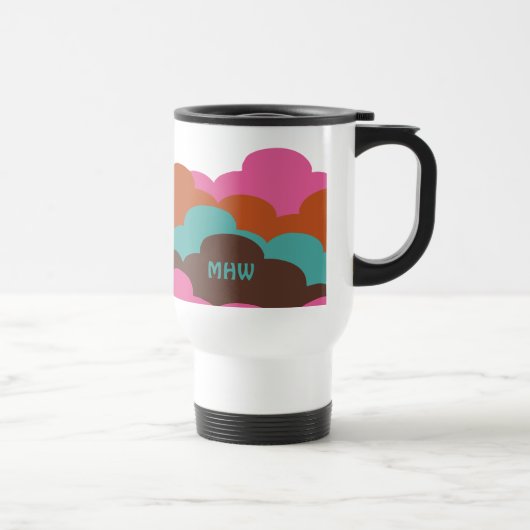 Candy Clouds kundenspezifische Monogramm-Tasse Reisebecher (Rechts)