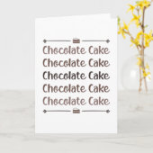 Candy Cocoa Chocolate Cake Day Süßes Liebe Geschen Karte (Gelbe Blume)