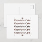 Candy Cocoa Chocolate Cake Day Süßes Liebe Geschen Postkarte (Vorne/Hinten)