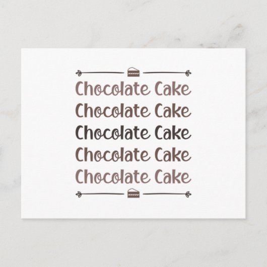 Candy Cocoa Chocolate Cake Day Süßes Liebe Geschen Postkarte (Vorderseite)