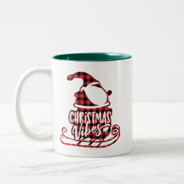 Candy Coffee Frohe Weihnachten Kariert Santa Sleig Zweifarbige Tasse