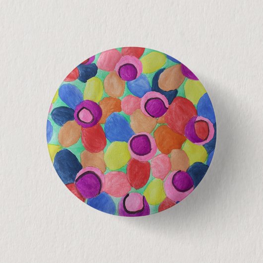 Candy Colored Blume Abzeichen Button (Vorderseite)