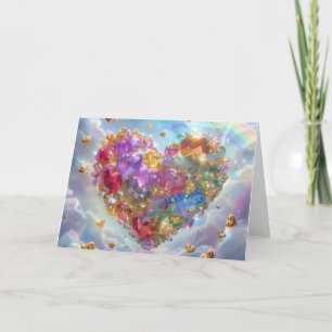 Candy Colored Crystal Heart Digitale Kunst Dankeskarte