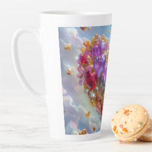 Candy Colored Crystal Heart Digitale Kunst Milchtasse