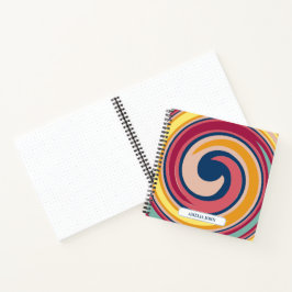 Candy Colored Psychedelic Swirl Name Notebook Notizblock