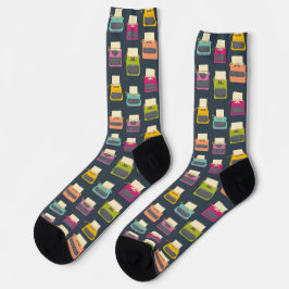 Candy Colored Vintage Schreibmaschinen Gemustert Socken