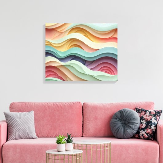 Candy Colored Wavy Stripes Leinwanddruck (Insitu (Wohnzimmer))