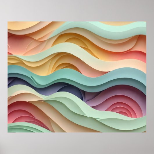 Candy Colored Wavy Stripes Poster (Vorne)