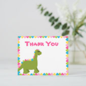 Candy Colors Dino Dankeskarte (Stehend Vorderseite)