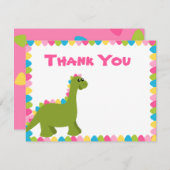 Candy Colors Dino Dankeskarte (Vorne/Hinten)