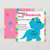 Candy Colors Dino Einladung (Vorne/Hinten)