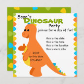Candy Colors Dino Einladung (Vorne/Hinten)