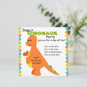 Candy Colors Dino Einladung (Stehend Vorderseite)