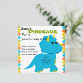 Candy Colors Dino Einladung (Stehend Vorderseite)