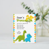 Candy Colors Dino Einladung (Stehend Vorderseite)