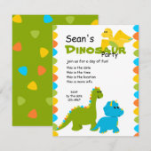 Candy Colors Dino Einladung (Vorne/Hinten)