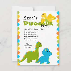 Candy Colors Dino Einladung