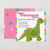 Candy Colors Dino Einladung (Vorne/Hinten)