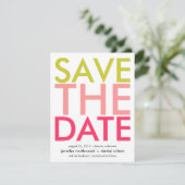 Candy Colors Green & Pink Save the Date (Stehend Vorderseite)