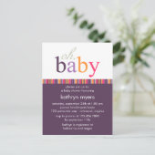 Candy Colors Lila ・ Kinderdusche Einladung (Stehend Vorderseite)