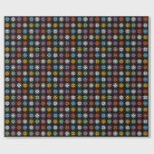 Candy Colors on Black Pixel Snowflake Muster Geschenkpapier (Flach)