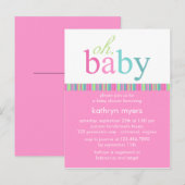Candy Colors Pink ・ Kinderdusche Einladung (Vorne/Hinten)
