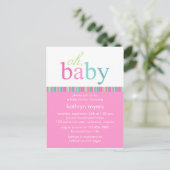 Candy Colors Pink ・ Kinderdusche Einladung (Stehend Vorderseite)
