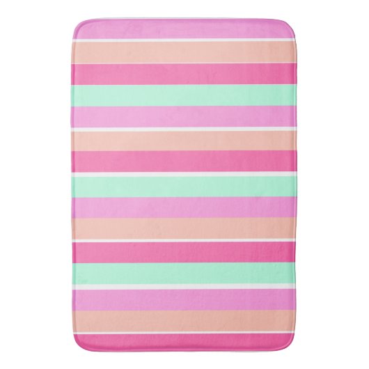 Candy Colors Stripes Badematte (Vorderseite Vertikal)