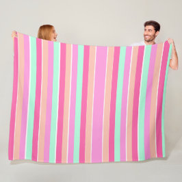 Candy Colors Stripes Fleecedecke