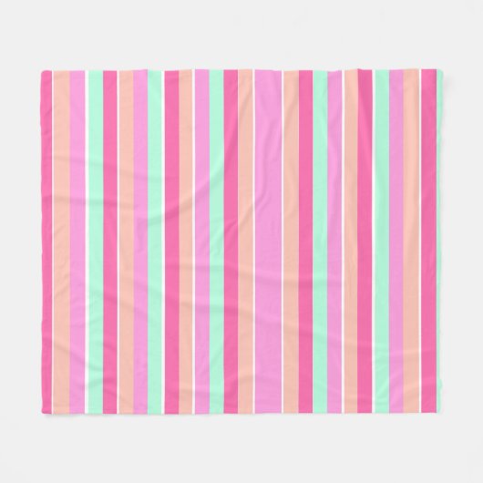 Candy Colors Stripes Fleecedecke (Vorderseite (Horizontal))